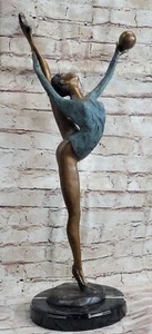 Trofeo Art Deco Edición Limitada Mujer Niño Gimnasta 100% Bronce Escultura Ventas - Imagen 1 de 10