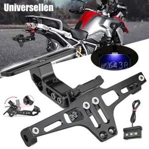 Universellen Motorrad Verstellbarer Blinker Kennzeichenrahmen mit LED-Licht - Picture 1 of 12