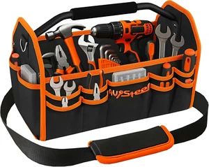16 Zoll Elektriker Werkzeugtasche, 26 Taschen faltbar oben offen Werkzeugtasche Organizer - Bild 1 von 12