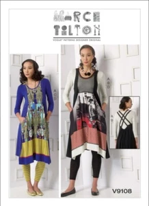 Top, vestido y leggings Vogue 9108 Marcy Tilton Miss patrón V9108 talla 4-14/16-26 - Imagen 1 de 8