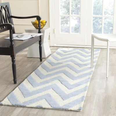Safavieh Cambridge LIGHT BLUE / IVORY Wool Runner 2' 6 x 10' - CAM139A-210 - Image 1 of 3