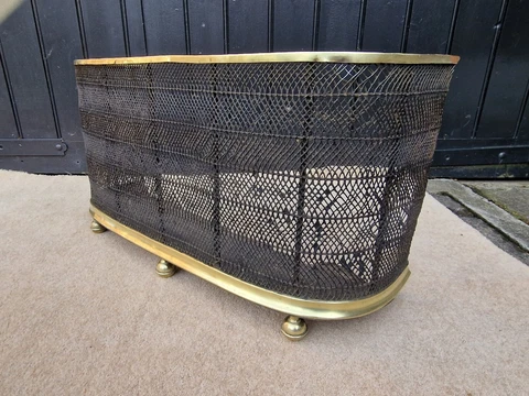 Victorian Brass And Mesh Fire Guard/Fender Cover