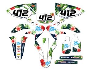 2005-2007 CRF 450 X TROPIC White Senge Graphics Kit Compatible with Honda - Picture 1 of 10