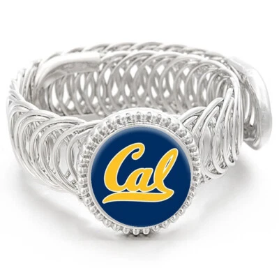 Cal Bears Mens Womens Silver Adjustable Wrap Bracelet Gift D11 - Image 1 of 4