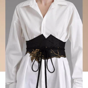 Cintura donna ricamo obi corsetto cintura kimono giapponese camicie abito cintura larga - Foto 1 di 10
