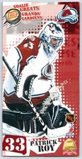 PATRICK ROY 1998-99 KRAFT OSCAR MAYER LUNCHABLES CARDS GOALIE GREATS   10597