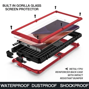 Metal Case with Screen Protector Stand For Samsung Note 20 S20 S21 S22 S23 S24 - Picture 1 of 61