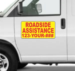 Custom ROADSIDE ASSISTANCE Magnetic Sign car Truck Car Van Highway DOT Tow Truck - Picture 1 of 3