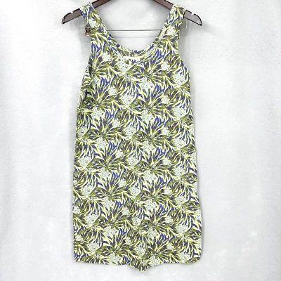 Vestido de lino para mujer pequeño sin mangas Lagenlook floral tranquilo casa de campo de lujo Foto 1 de 4