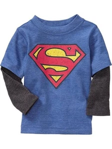 NUEVO CON ETIQUETAS Camiseta Old Navy 2 en 1 DC Comics Superhéroe Superman Mangas Largas 5T 5 - Imagen 1 de 1