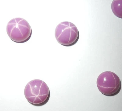 Opaque Star Ruby Round 10x10 mm Cabochon 6 Rayed Lab-created Stone 10 pieces Lot - Image 1 of 4