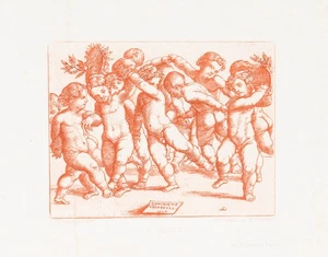 Nach CAMPAGNOLA (*1500), Zwölf tanzende Putti, Faksimile, um 1564, Repro - Picture 1 of 4
