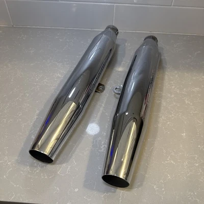 Harley Davidson Slip On Exhaust Mufflers Pipe 65605-97 Harley XL 883 1200 - Image 1 of 4