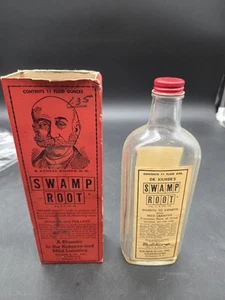 Antique Swamp Root Diuretic Kidneys Mild Laxative Kilmer & Co Bottle & Box - Picture 1 of 13