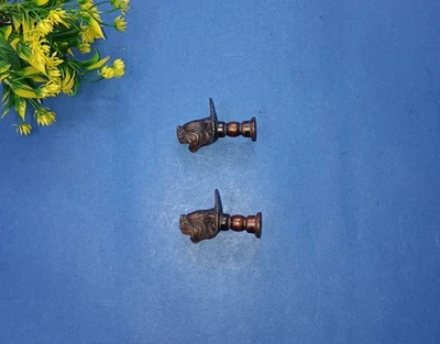 Brass Dragon Shape Office Drawer Knobs Pair Bedroom Cabinet Closet Puller AJ394 - Image 1 of 4