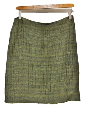 Kenneth Cole New York Wool Blend Skirt Green Textured Lined Women’s Size 8 - Image 1 of 3
