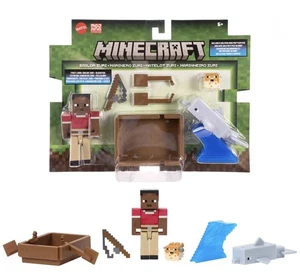 Minecraft SAILOR ZURI And DOLPHIN 2 Pack Boat, Rod, Pufferfish, And Accessories - Picture 1 of 7