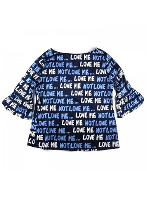 Daniel & Mayer Blusa Donna Mod. Lettering Blu - Imagen 1 de 2