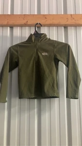 The North Face Fleece Sweatshirt Boys XL Olive Green 1/4 Zip Pullover TKA 100 - Picture 1 of 3