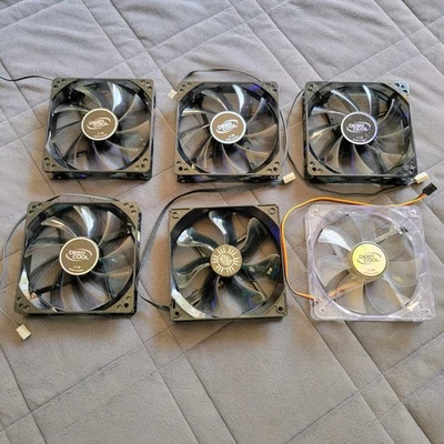 6x 120mm PC Case Fans & Splitter Cable *FREE SHIPPING* - Image 1 of 4