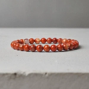 Pulsera apilable con cuentas de arenisca dorada de 6 mm bohemia de moda - Imagen 1 de 2