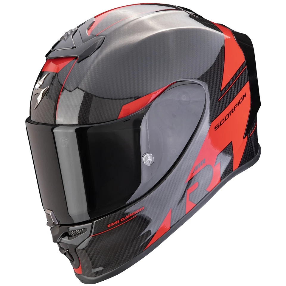 Scorpion Exo-R1 Evo Carbon Air Rally Schwarz / Rot Motorradhelm Helm Pinlock - Bild 1 von 1