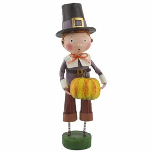 Lori Mitchell Mason Mayflower Pilgrim Boy Figure Thanksgiving BROKEN NECK - Imagen 1 de 2