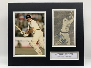 RARE Geoffrey Boycott England Cricket Signed Photo Display + COA AUTOGRAPH ASHES - Picture 1 of 3