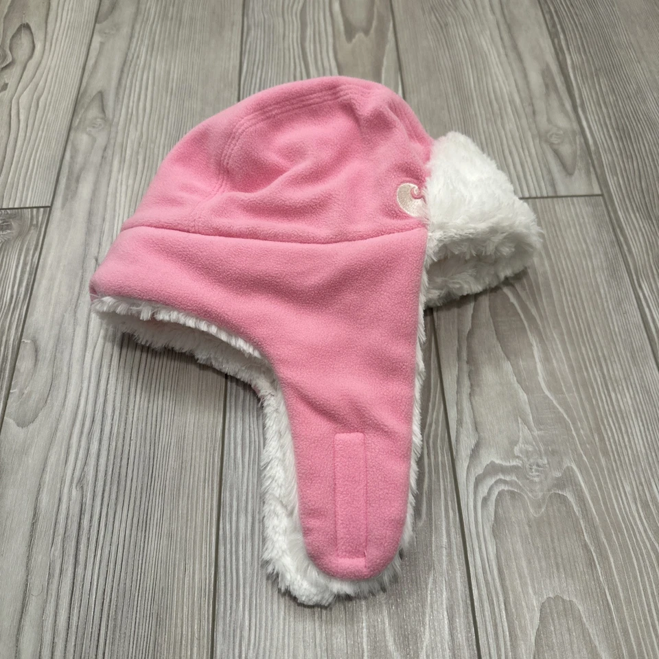 Carhartt Infante Niño Pequeño Rosa Sherpa Forrado de Vellón Trampero Gorro Oreja Solapa Sombrero Foto 1 de 4