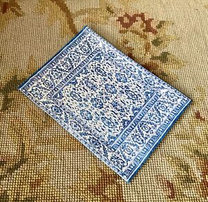 Pat Tyler Dollhouse Miniature Canvas Floorcloth Covering Rug Carpet Blue 888