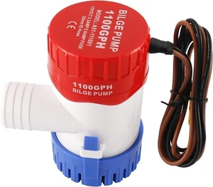 1100GPH 12V Electric Marine Submersible Bilge Pump Marine Boat Yacht 1-1/8" Hose - Picture 1 of 8