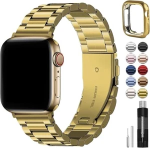 Correas compatibles para Apple Watch 41 mm 40 mm 38 mm dorado acero inoxidable unisex WS03 - Imagen 1 de 9
