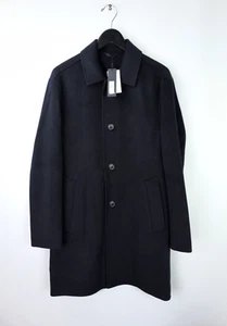 $299 NWT BANANA REPUBLIC Mens Sz S Navy Blue Recycled Wool Blend Car Coat 599045 - Picture 1 of 10
