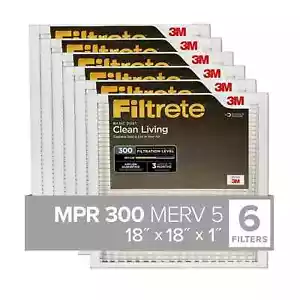 Filtrete 18x18x1 AC Furnace Air Filter, MERV 5, MPR 300, (143A) - Picture 1 of 5