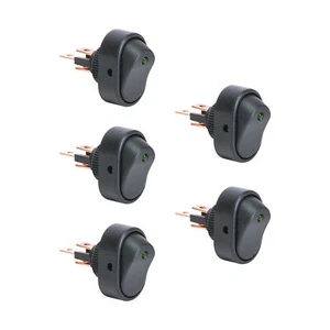 5pc 12V DC 30A SPST Power Green ON/OFF Rocker Toggle Switch for Automotive Boat - Picture 1 of 4