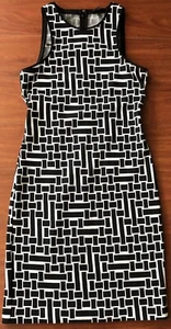 Tibi Womens Sleeveless Black/White Geometric Print Dress Size 6 - Picture 1 of 8