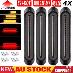 4X Tray Back Ute 68 LED Tail Lights Flowing Turn Signal Slim Strip Truck Trailer - Picture 1 of 14