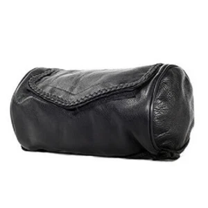 9" W GENUINE COWHIDE BLACK LEATHER MOTORCYCLE TOOL FORK BAG FOR HARLEY - DDC60 - Bild 1 von 4
