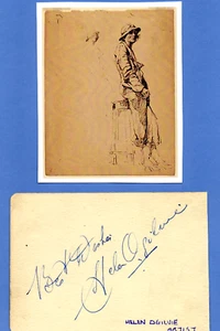 ARTIST - HELEN OGILVIE - signed album page + picture - good - Picture 1 of 1