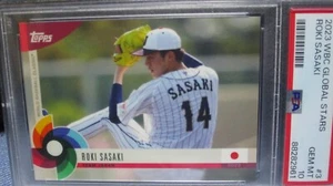 next ohtani Roki Sasaki Dodgers Topps World Baseball Classic 23 DARK RED /PSA 10 - Picture 1 of 2