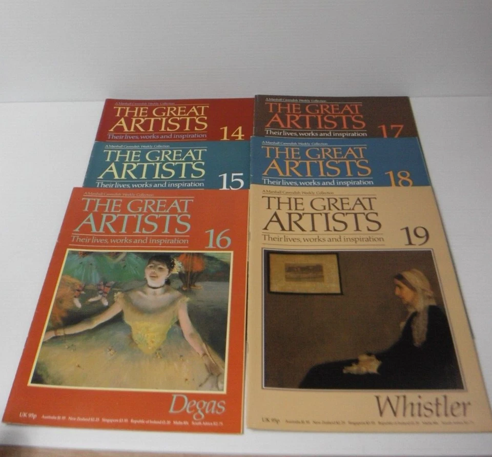 The Great Artists Magazines 14 - 19 Whistler Manet Friedrich Degas Rossetti - Image 1 of 4