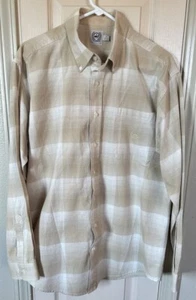 Cinch Mens Med Beige Plaid Full Button Long Sleeve Western Shirt - Picture 1 of 4