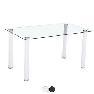 Mesa de comedor negra, mesa cristal  mesa cocina 140x80 mesa moderna salon, Yuri