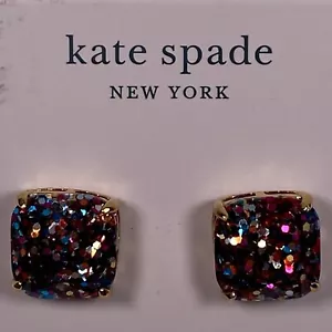 Kate Spade quadratische Glitzer Ohrstecker in goldfarben NEU - Bild 1 von 5