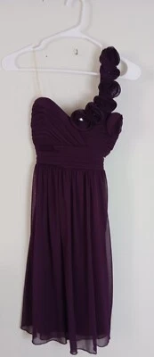 Vtg 90s City Triangles Asymmetrical Dress Dark Purple Junior's Size Small  - Image 1 of 4