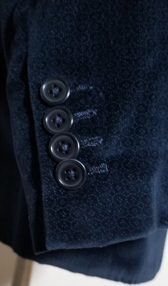 Blazer Chaqueta Abrigo Deportivo 42R Azul Estampado Monograma Terciopelo Cena A Medida Foto 1 de 4