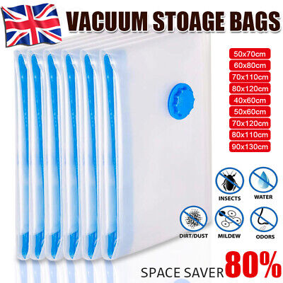6x Strong Vacuum Storage Space Saving Bags Vac Bag Space Saver Vaccum Vacum Bag • 4.28£