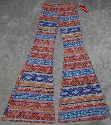 Hot Kiss Pantalones Super Acampanados Para Mujer Pequeños Multicolor Boho Pull On Informales Foto 1 de 4