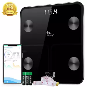 Digital Bathroom Scales Weighing Bluetooth LCD Smart Body Fat BMI Monitor 180KG - Picture 1 of 11