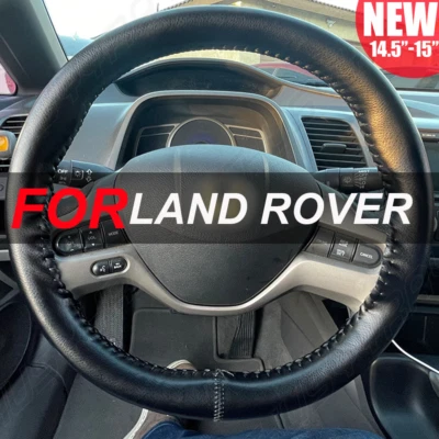 Cubierta de volante de coche de 15" 38 cm de cuero genuino para Land Rover negra Foto 1 de 4